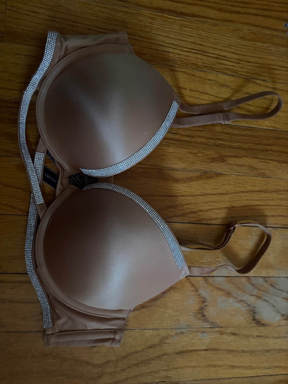 Victoria's Secret Nude Padded Bra with Rhinestone Trim
